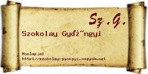 Szokolay Gyöngyi névjegykártya