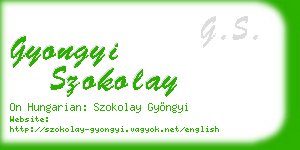 gyongyi szokolay business card