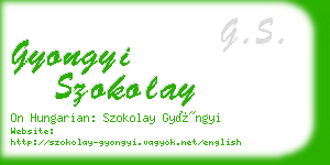 gyongyi szokolay business card